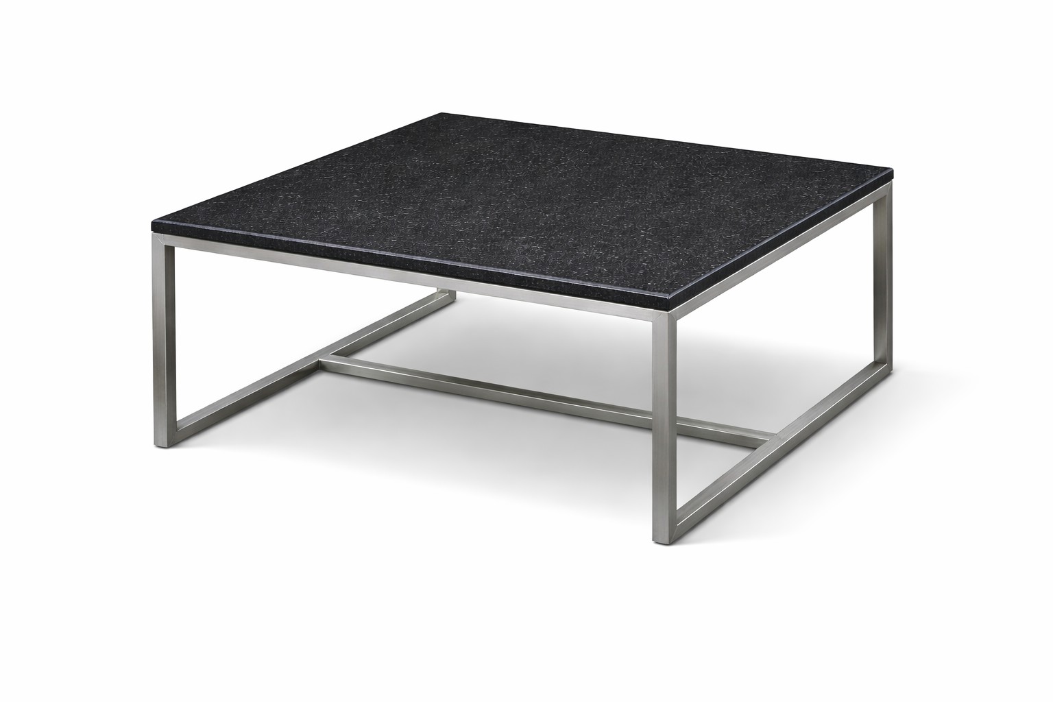 Edelstahltisch 85 x 85 cm mit Granitplatte schwarz Karu von Garino Premium