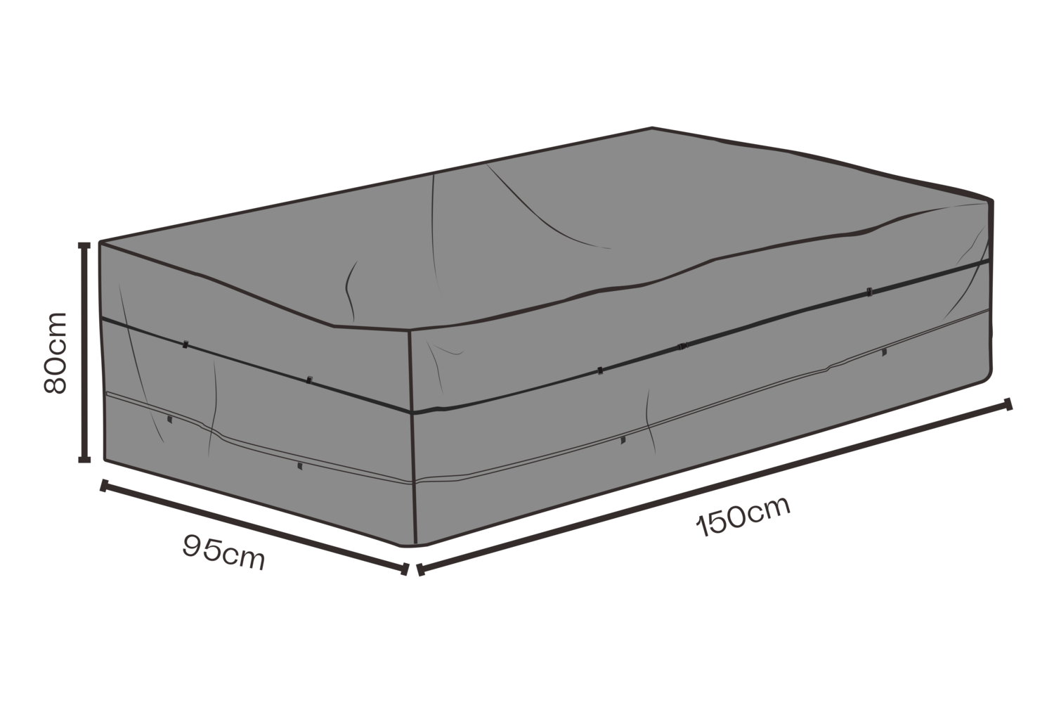 Brafab Abdeckhaube Cover 150x95x80 cm schwarz