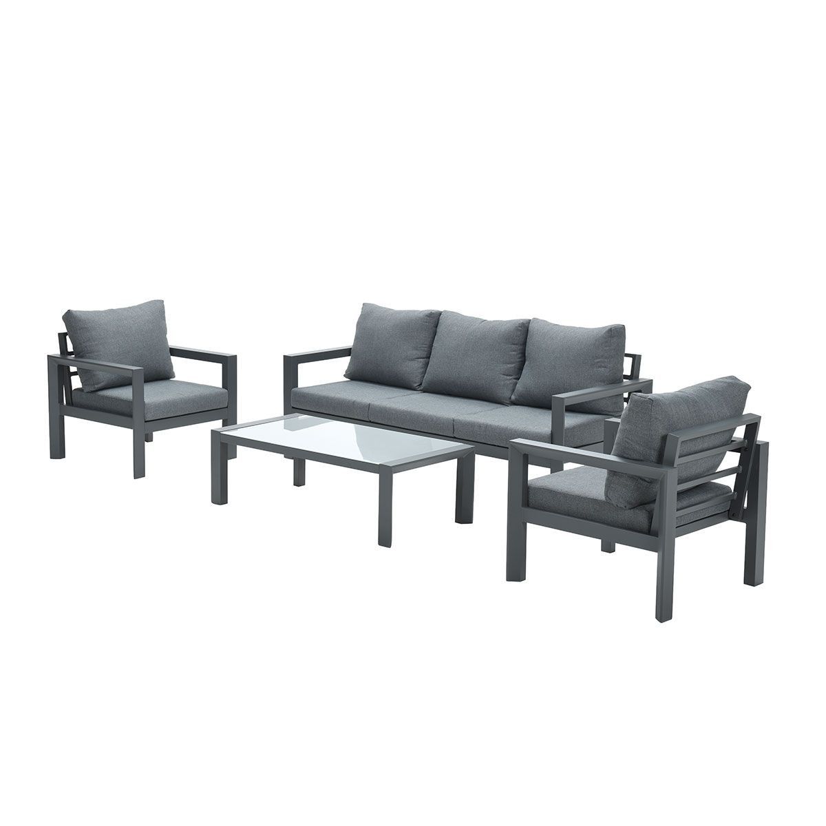 GARDEN Impressions Zion Lounge Set 4-tlg carbon black/mystic grey