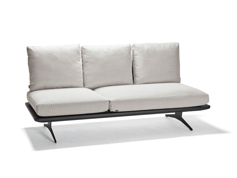 Stern Lounge/Liege Enya Aluminium anthrazit matt/Kordel Stone Kissenset 100% Polyacryl Vanilla