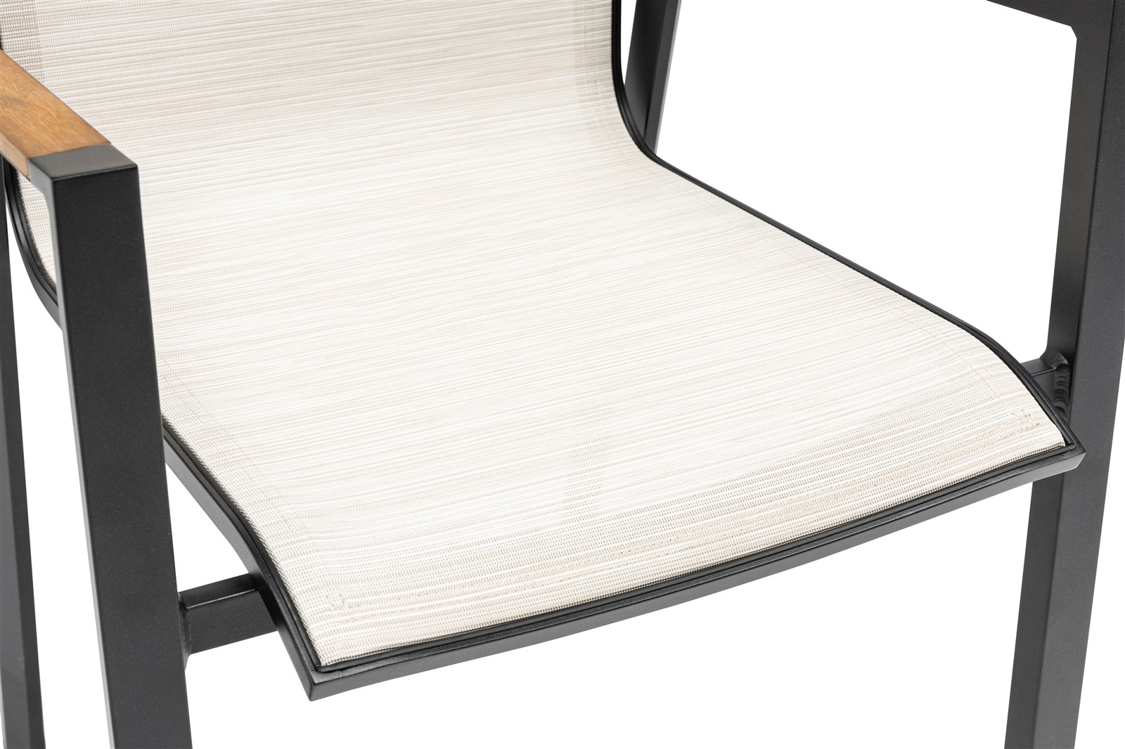 KETTLER SENSE Tischset schwarz matt/ beige mit HPL Tischplatte 180 x 95 cm