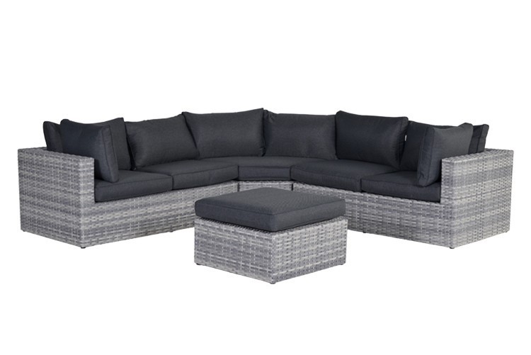 GARDEN Impressions Menorca Lounge Set 4-tlg cloudy grey L-shape/refl.black