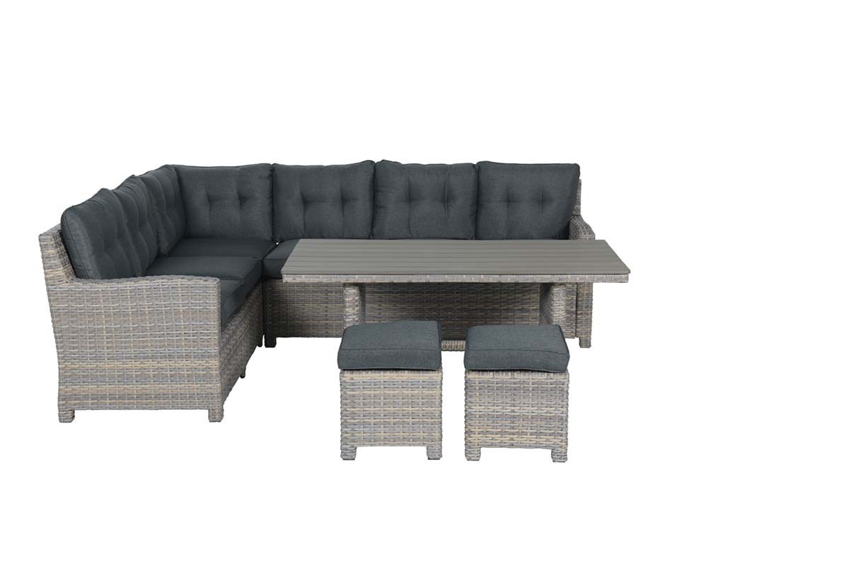 GARDEN Impressions Seagull L/D set 5-tlg links vintage willow L-shape/ reflex bl