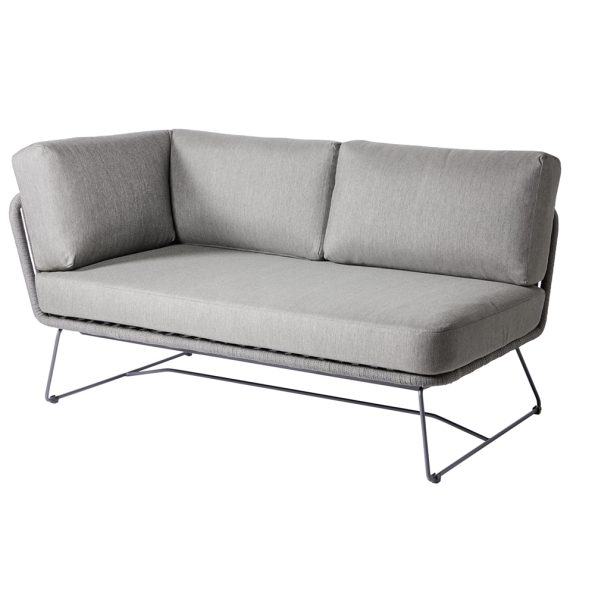 Diamond Garden Milos Modulgruppe lange Ecke links/Dark Grey/Rope-Dunkelgrau/Edelstahl