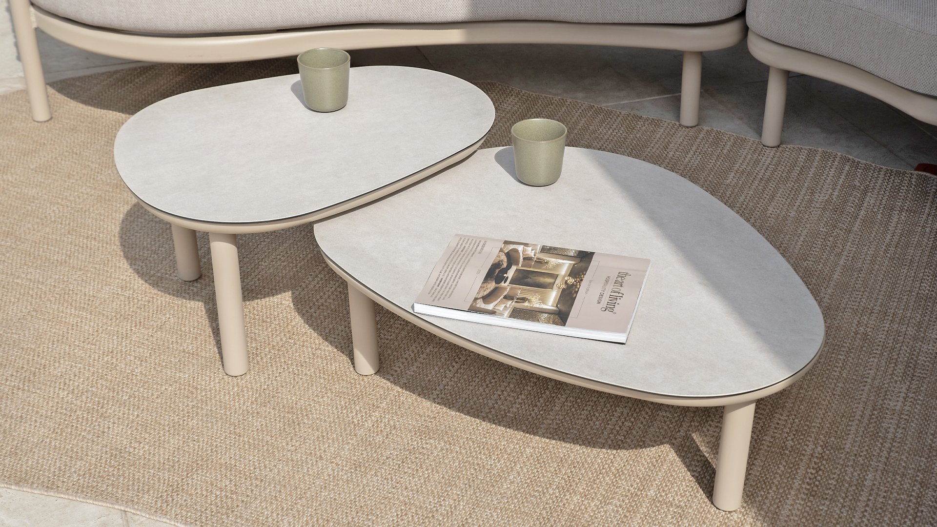 Taste by 4 Seasons Outdoor Kaffeetisch-Set Monroe Latte/Grau