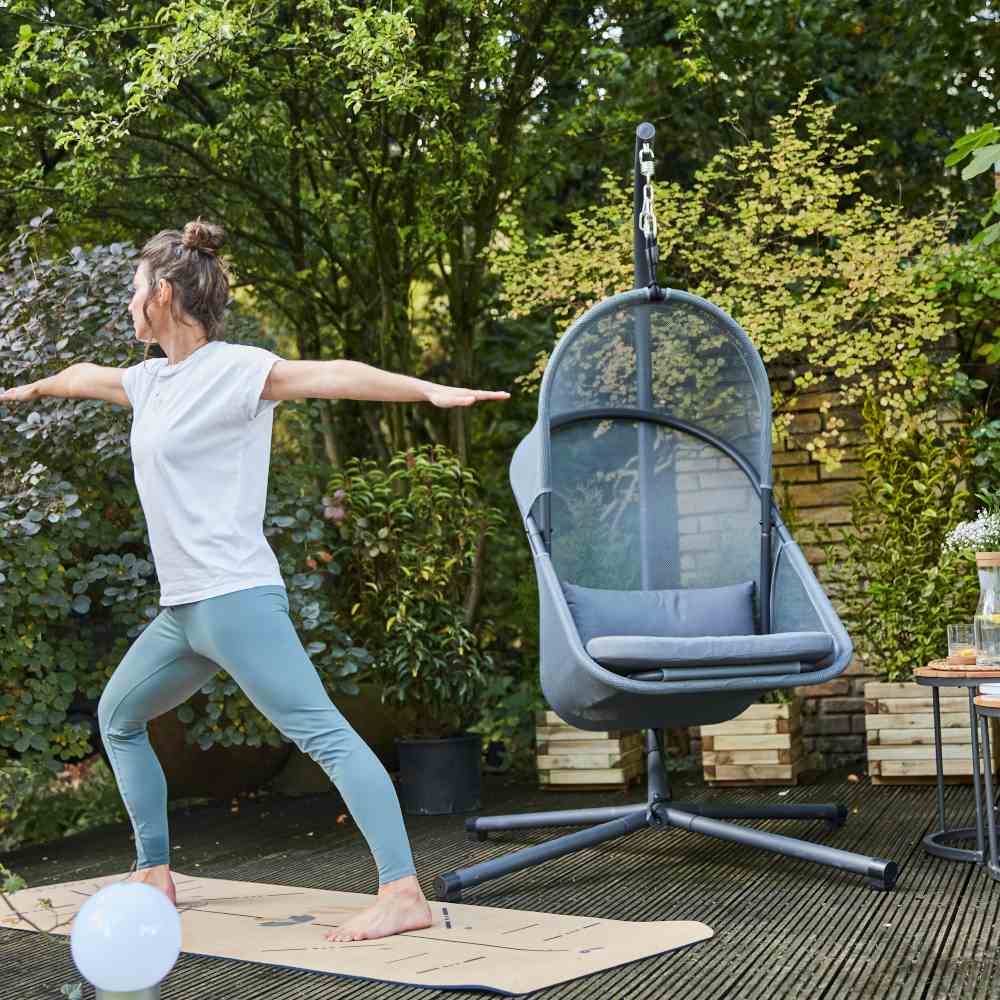 Siena Garden YOBAYA Hängesessel Stahl matt-anthrazit/calm blue