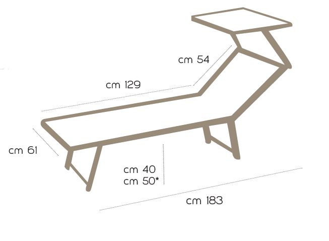 Original italienische Strandliege Jesolo mit Sonnendach weiss melange gelb
