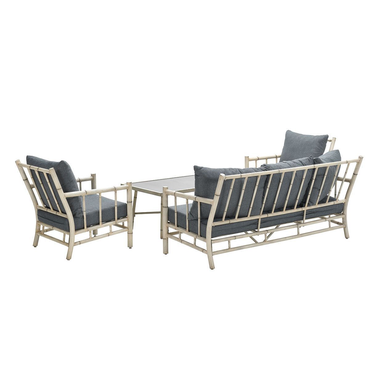 GARDEN Impressions Lombok Lounge Set 4-tlg. Alu Bamboo/mystic grey