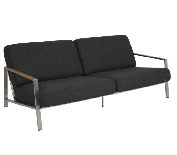 Brafab Naos Sofa 2,5-Sitzer schwarz mit Kissen