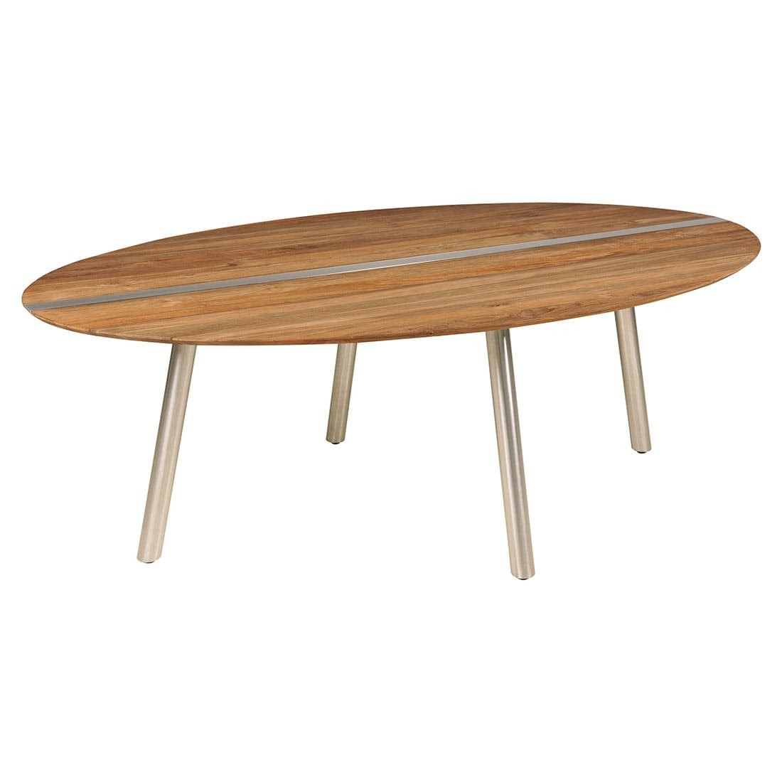 Zebra Trix Tisch 220x128 cm Edelstahl/Teak