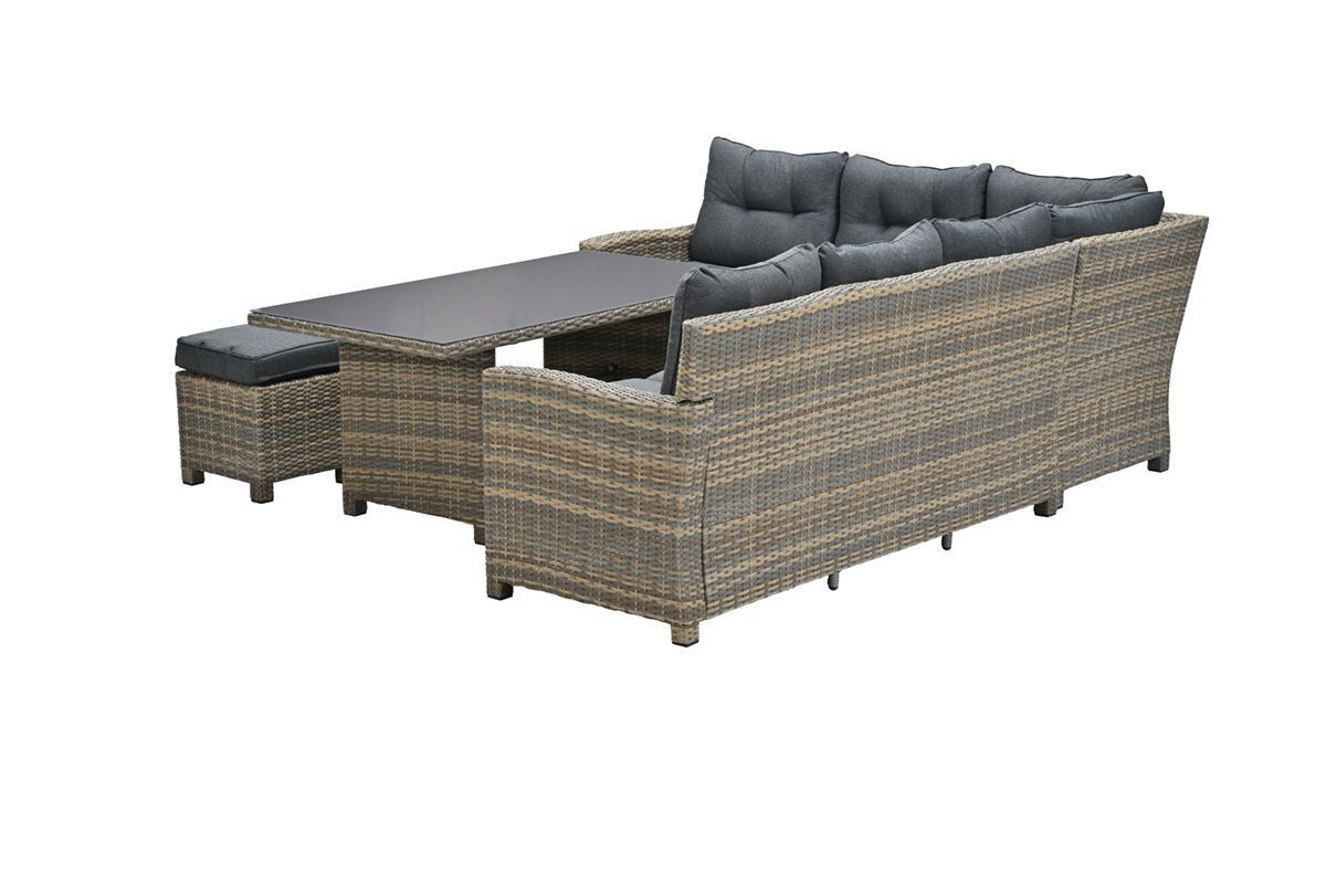 GARDEN Impressions Blue bird L/D Set 5-tlg. Rnatural rotan 2-half/reflex bl