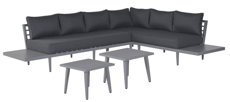 ARDEN Impressions California Alu Loungeset L arctic grey/ reflex black