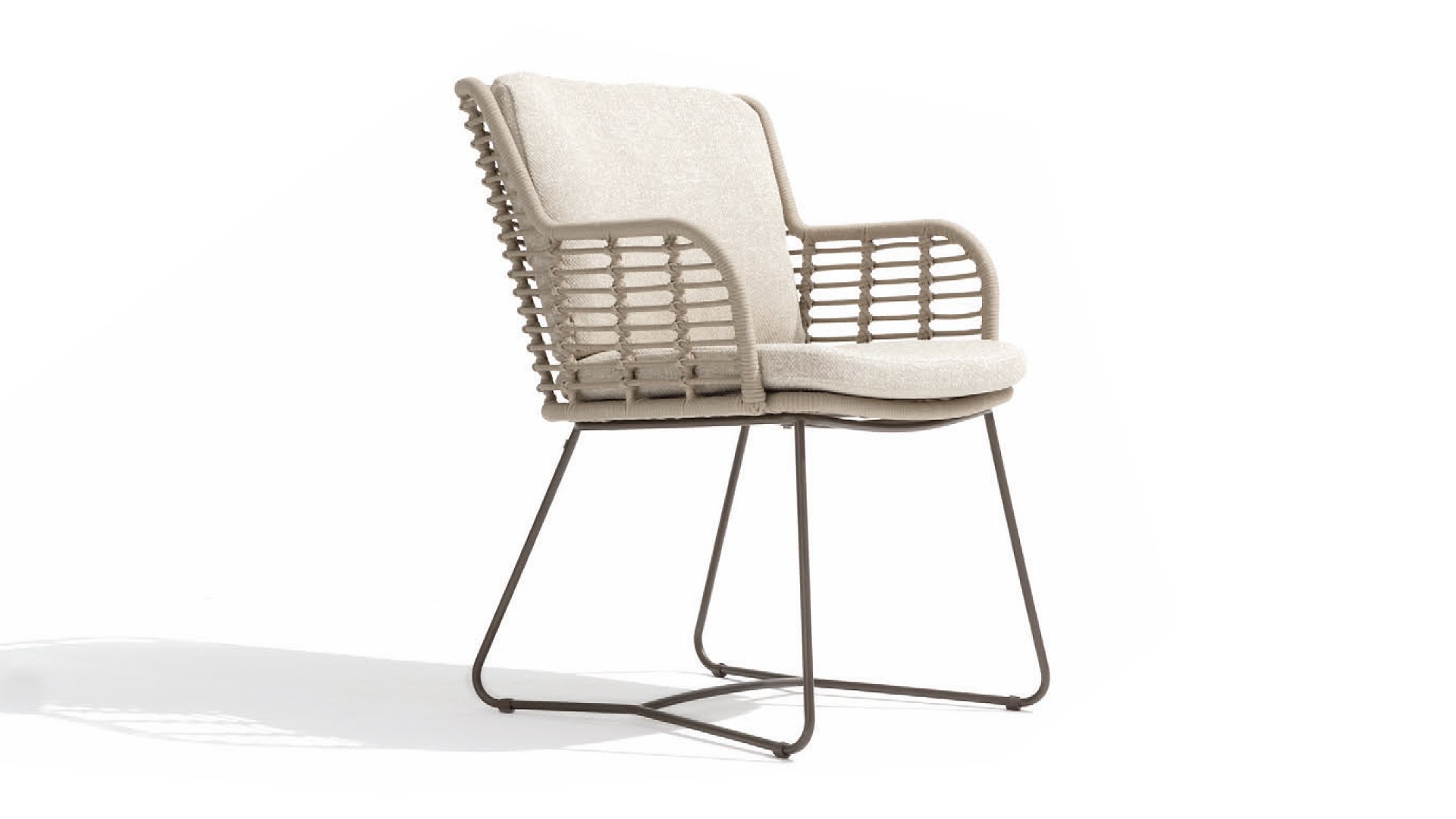 4 Seasons Outdoor Fabrice Dining Sessel mit 2 Kissen Terre/Grau