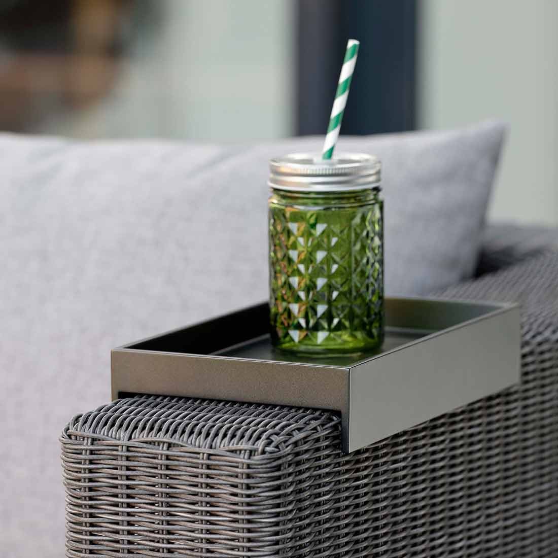 Stern Tablett 25x16x5 cm für Armlehne Fontana/Avola Lack metallic anthrazit