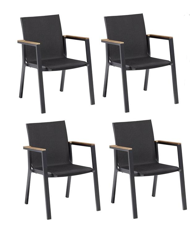 KETTLER RASMUS Tischset anthrazit mit Diamond Tisch 6-teilig