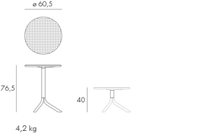 Nardi Tisch Step mit 2 Tischsäulen ANTRACITE (ANTHRAZIT)