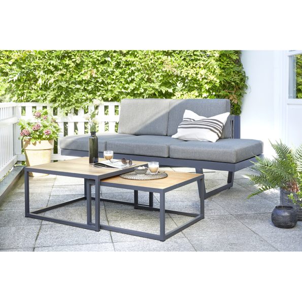 Diamond Garden New Calais Dining Lounge - Dark Grey -  Rope-Dunkelgrau/Aluminium Dunkelgrau
