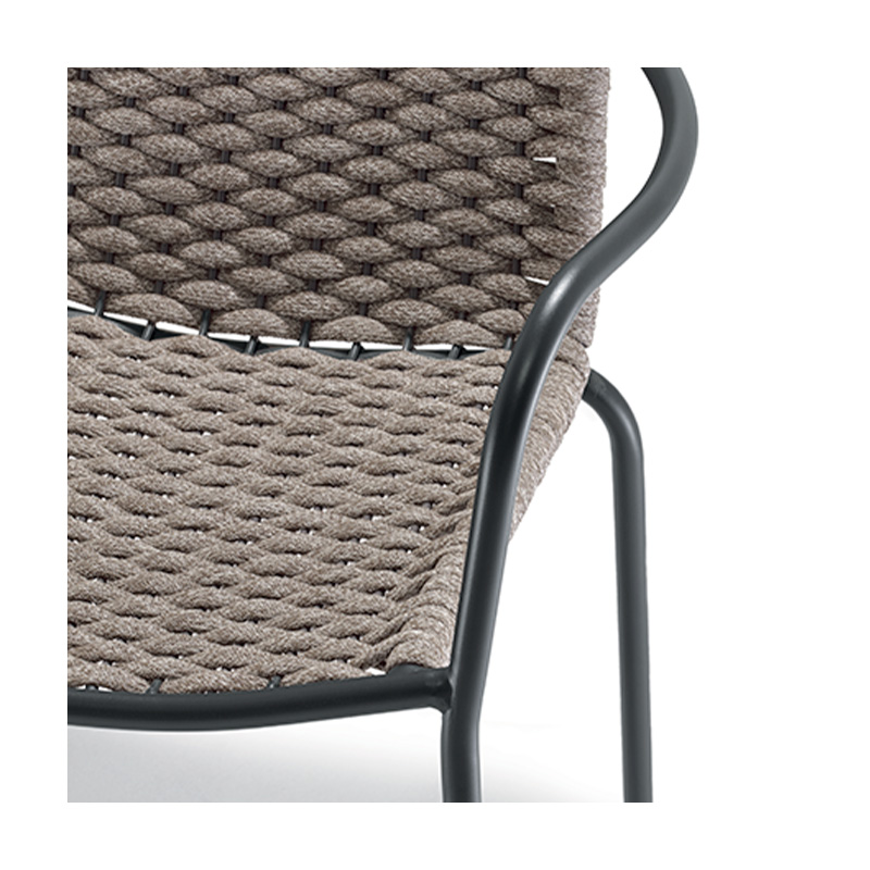 Grattoni Cannes Diningset Anthrazit/Braunmit Nardi Tisch 80 x 80 cm