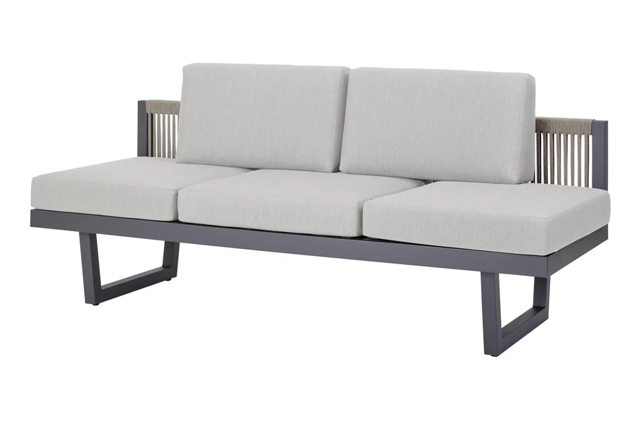 Diamond Garden New Calais Dining Lounge - Light Grey -  Rope-Hellgrau/Aluminium Dunkelgrau