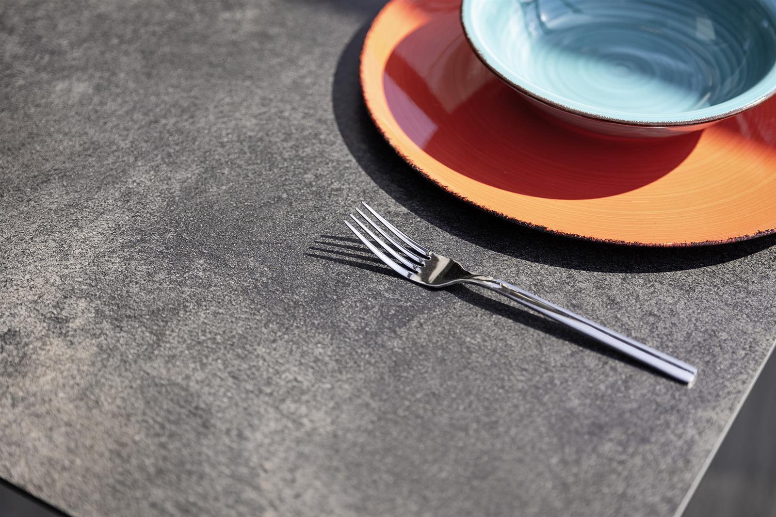 Kettler HPL Tischplatte 95 x 95 cm Titanit anthrazit W- Profil