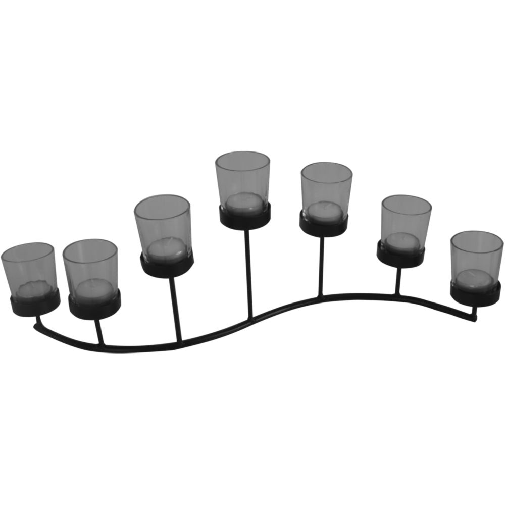 Kerzenhalter, 7 Teelichter im Glas