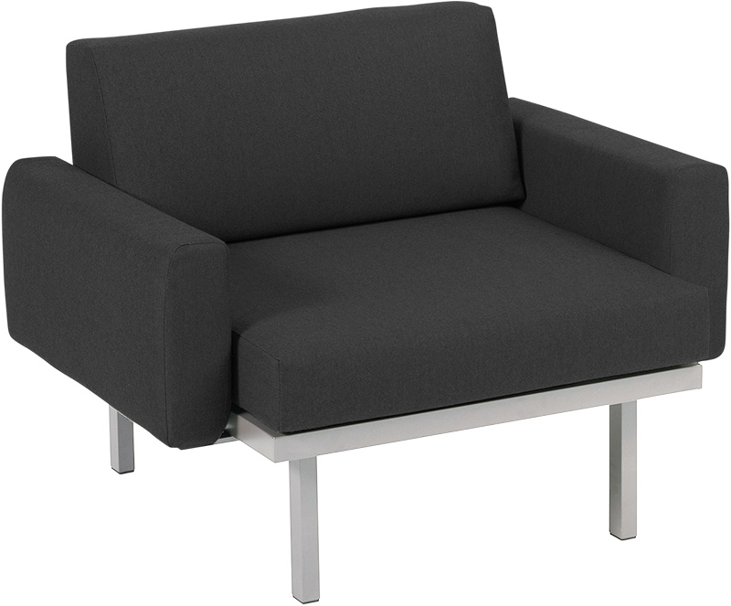 Karasek Modul Sylt 75x84 gepolsterte Armlehne rechts und links silber D10 sooty