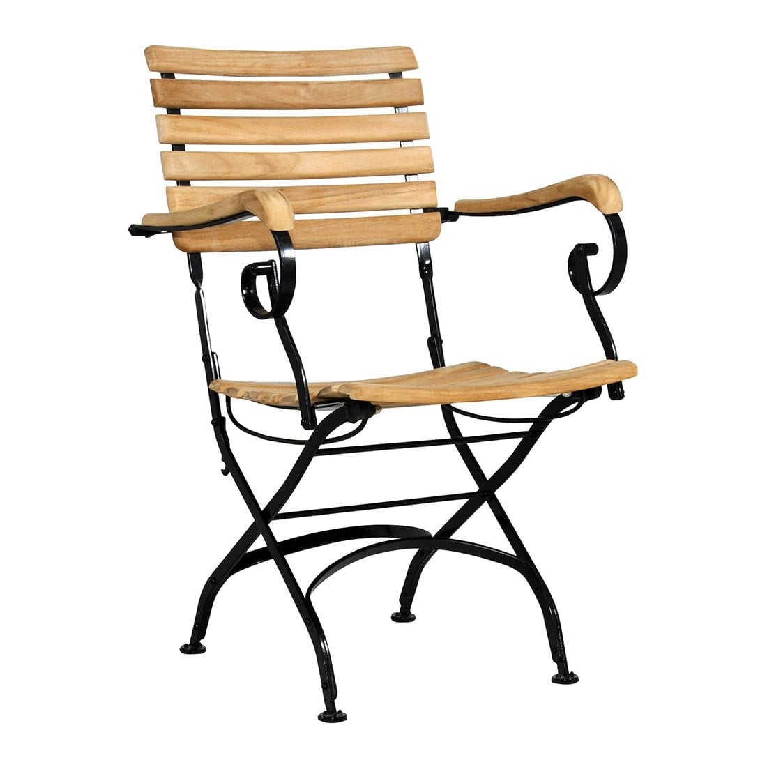 Zebra Florence Armlehnsessel Stahl/Teak