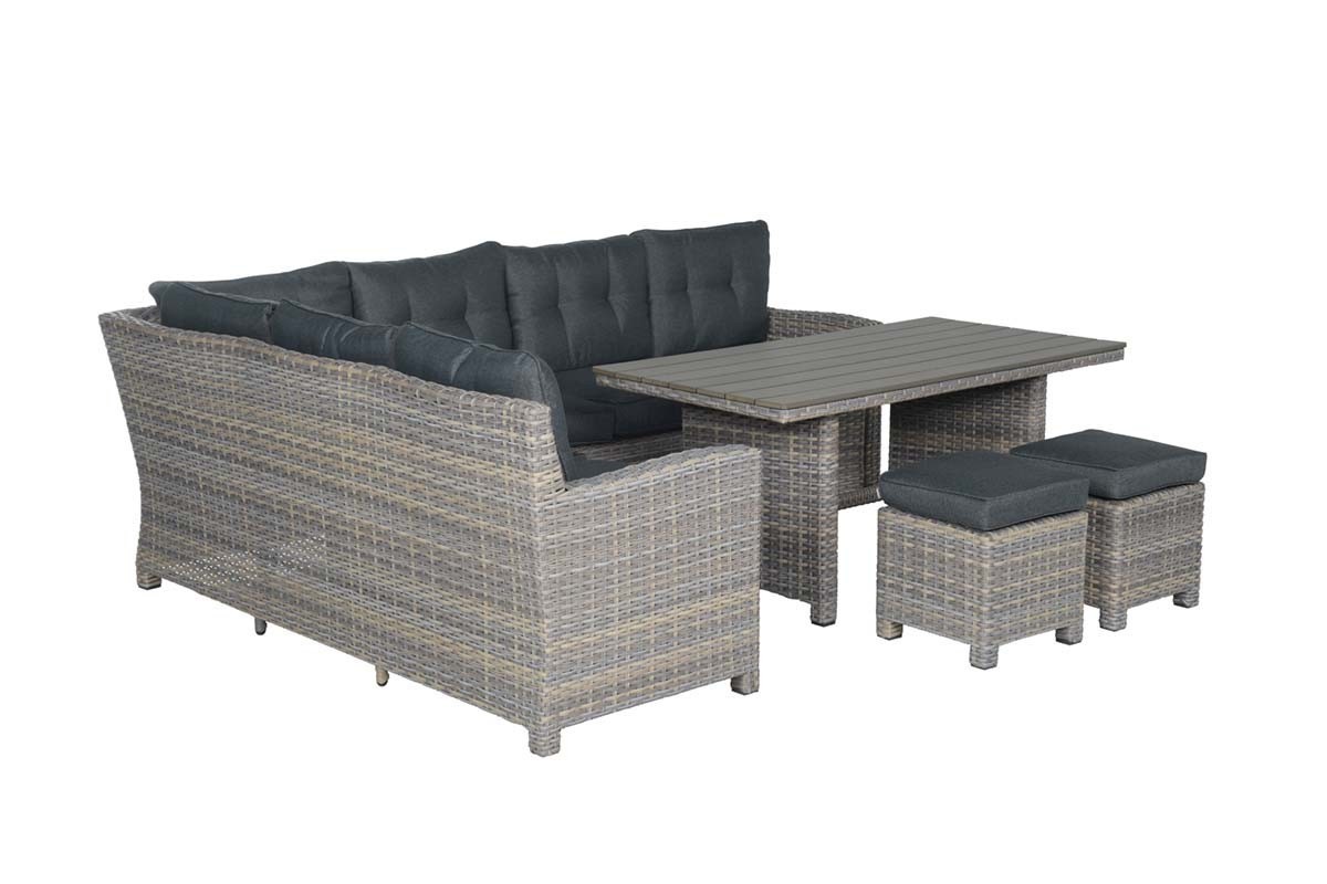 GARDEN Impressions Seagull L/D set 5-tlg links vintage willow L-shape/ reflex bl