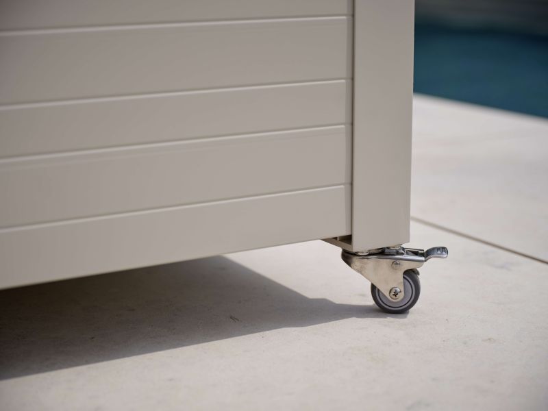Stern Kissenbox Gilbert 176x76x91 cm Aluminium greige mit Schloß