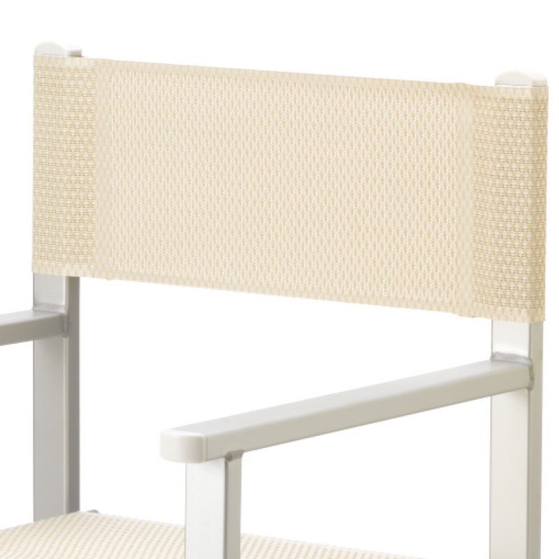 Ramberti Regiestuhl Rimini Original italienischer klappbar Stuhl Aluminium silber beige M020