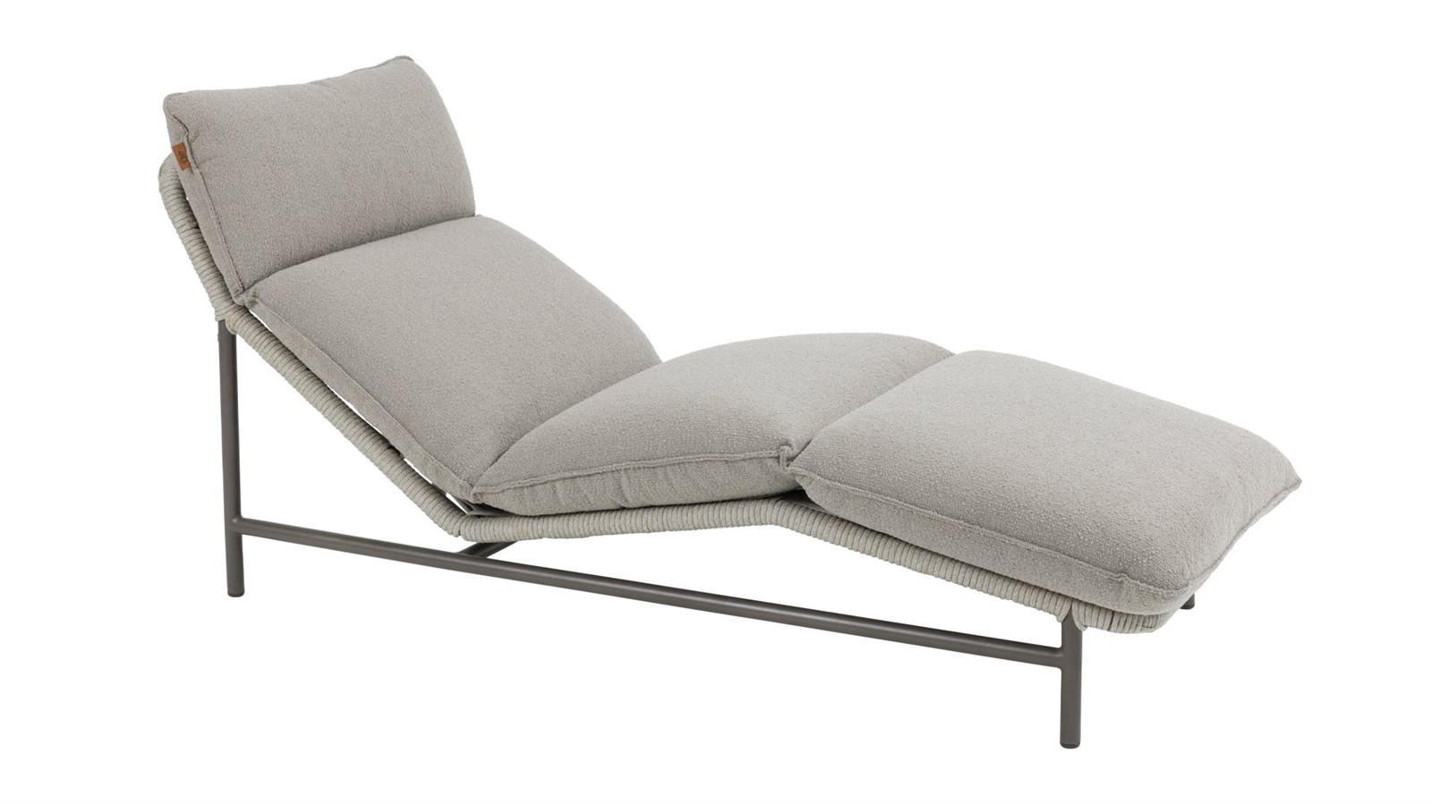 4Seasons Outdoor Sonnenliege mit Kissen Tahiti Aluminium/Rope Terre/Grau