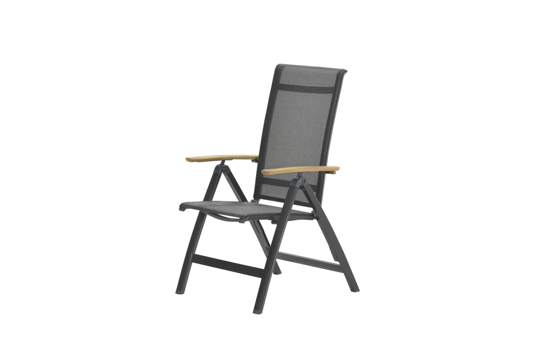 GARDEN Impressions Gala Liegestuhl - carbon black/anthrazit/Teak Look