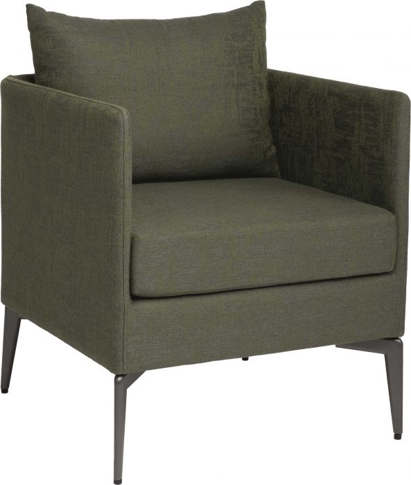 Stern Sessel Marta Aluminium Bezug und Kissen Outdoor-Stoff dunkelgrün/schiefergrau meliert