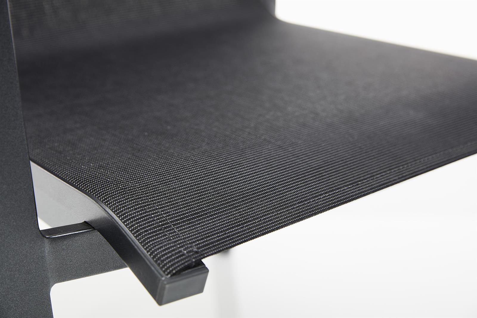 KETTLER RASMUS Stapelsessel mit hoher Rückenlehne, Armlehne Teak, anthrazit/ charcoal, Aluminium/Outdoorgewebe