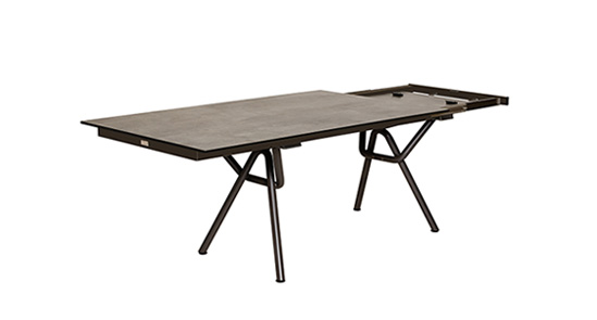 Karasek Synchron-Ausziehtisch Havanna Superior NEO 285 (165+60+60) x 95 cm oceanblau teco.STAR beton