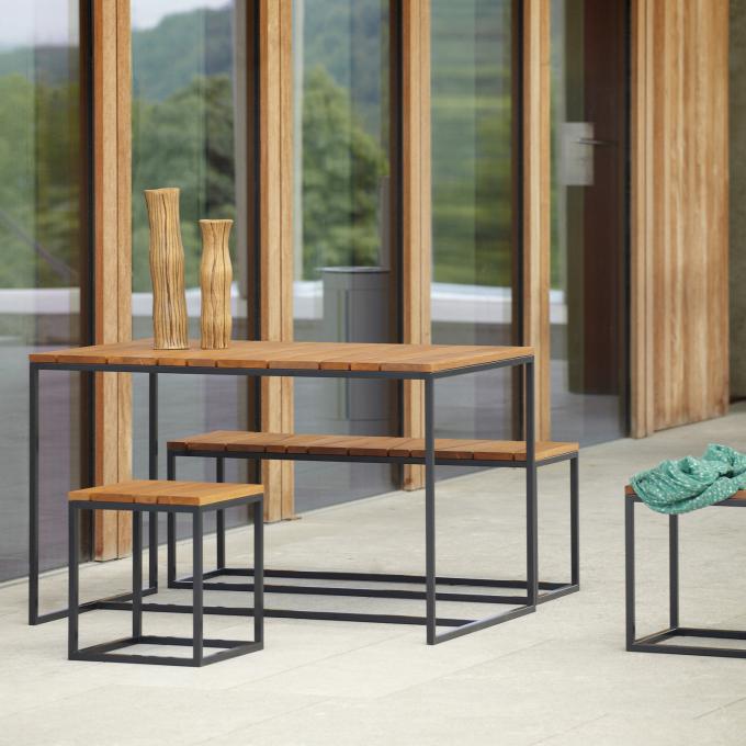 Jan Kurtz alois 1xTisch, 1xBank, 2xHocker  schwarz