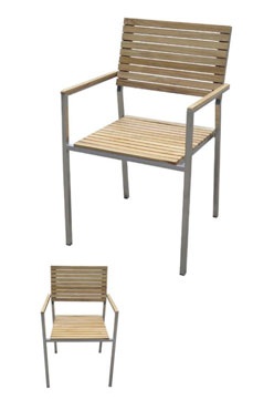 Stapelstuhl NEU DELHI Edelstahl/Teak FSC®
