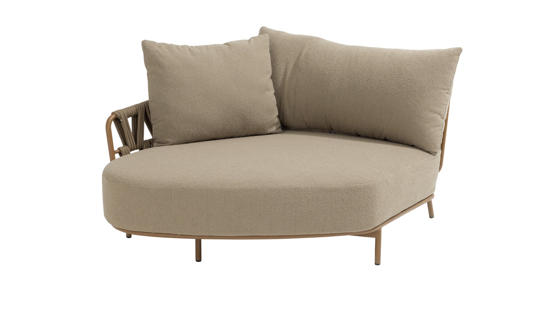 Seasons Outdoor Biarritz Chaise Lounge Armlehne rechts mit 2 Kissen Boucle Amber/Braun