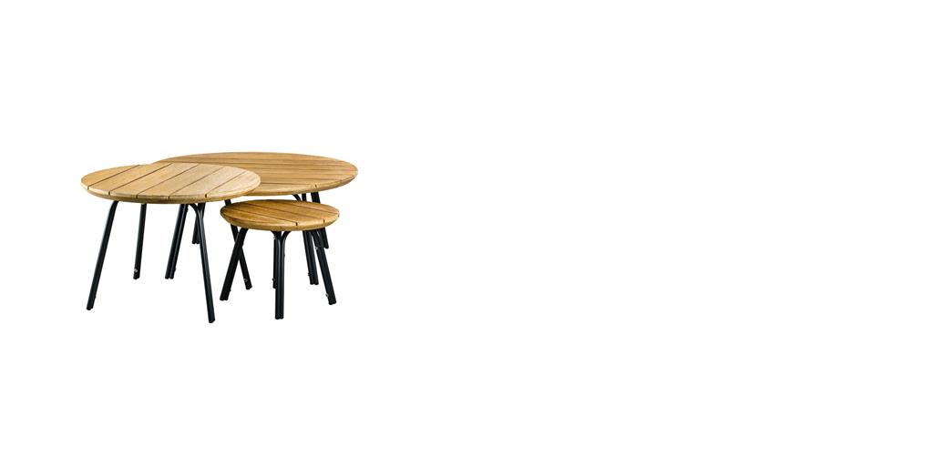SUNS Simi Beistelltisch Ø60x42 Stahlgestell Matt royal grau Tischplatte FSC Eucalyptus