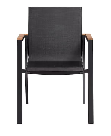 KETTLER RASMUS Stapelsessel mit Armlehne Teak Alu anthrazit/ Textilene charcoa