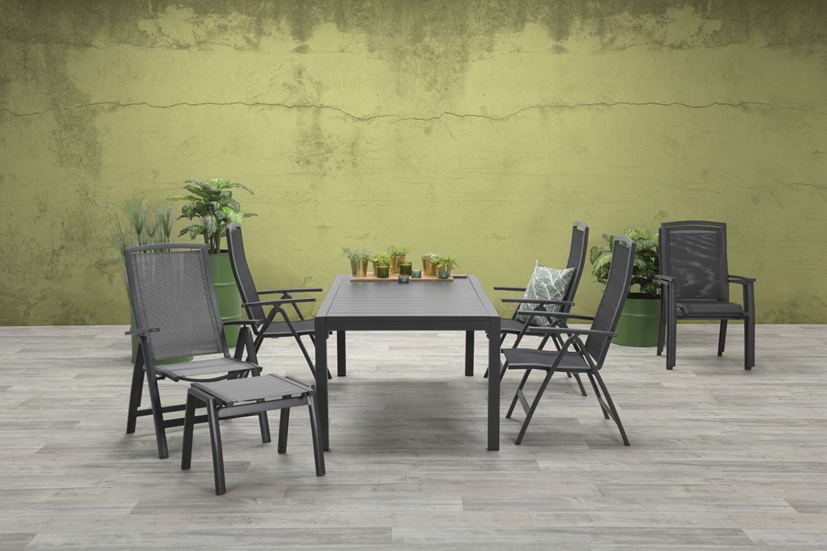 GARDEN Impressions Saphir Liegestuhl carbon black/anthrazit