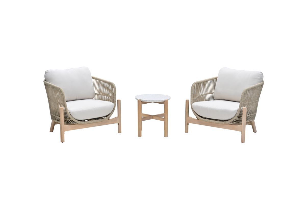 GARDEN Impressions Talara Lounge set 3-tlgAkazie white wash/ Sand