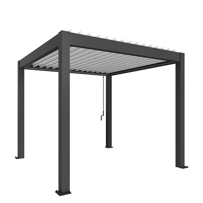 Biohort Pergola Schattenspender dunkelgrau-metallic weiss 3 x 3 m