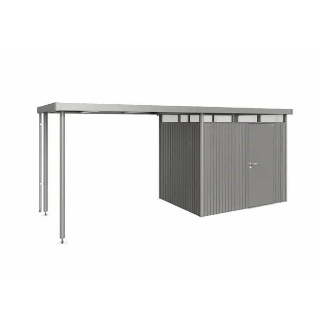 Biohort Seitendach zu Gerätehaus HighLine Gr. S 150 cm H2 (B150 x T195 x H222 cm) quarzgrau-metallic