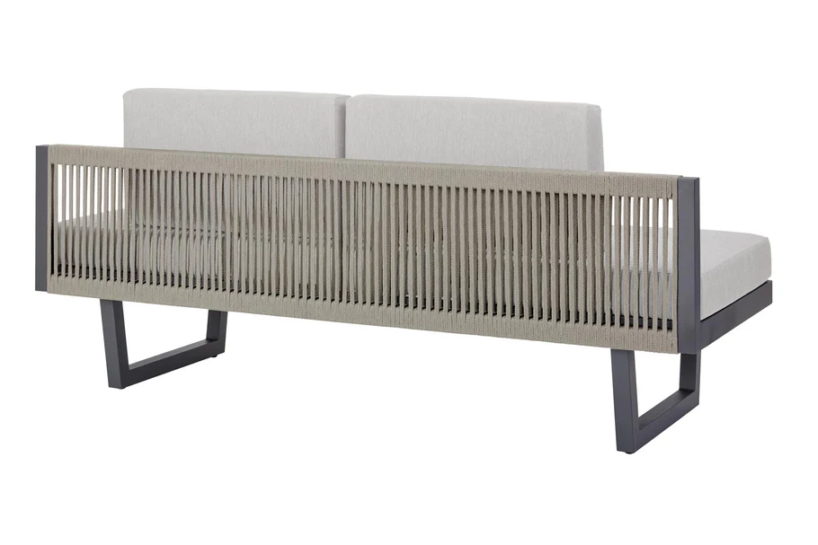 Diamond Garden New Calais Dining Lounge - Light Grey -  Rope-Hellgrau/Aluminium Dunkelgrau