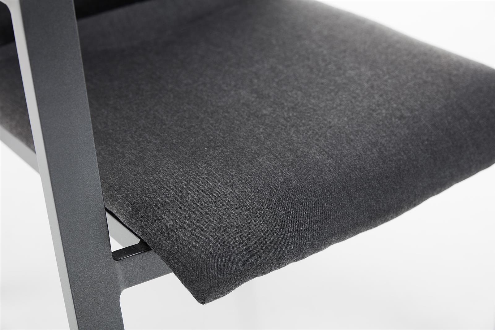 KETTLER RASMUS Stapelsessel mit Armlehne Teak, anthrazit/ sooty, Aluminium/Outdoor-Stoff