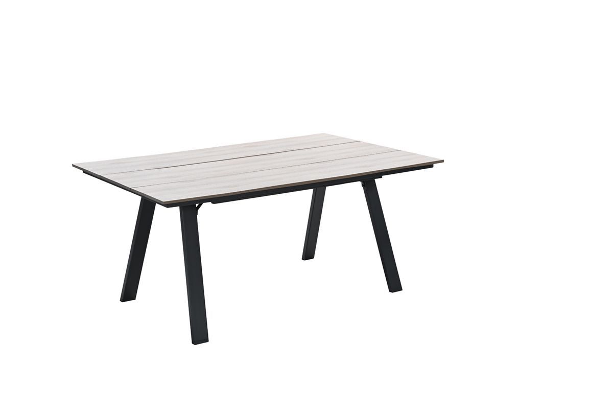 GARDEN Impressions Nevada dining Tisch 205x100c. black/ hell Teak imowood