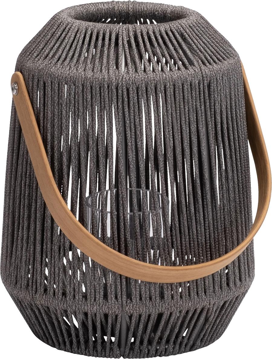 Stern Laterne Nele Ø 30 cm Höhe 39 cm Kordel hellgrau mit LED-Solarmodul