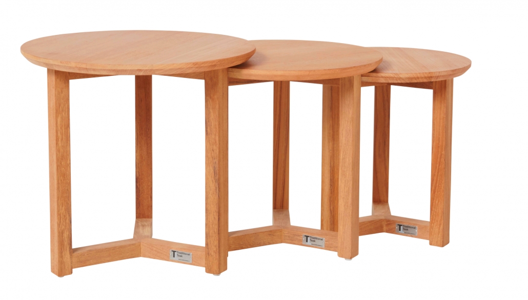 Traditional Teak Gartentisch Manon Ø 40 cm Teakholz