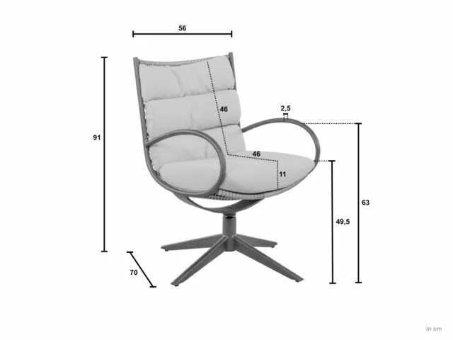 Apple Bee Camp Bay Dining Sessel mit Drehfuß Bronze